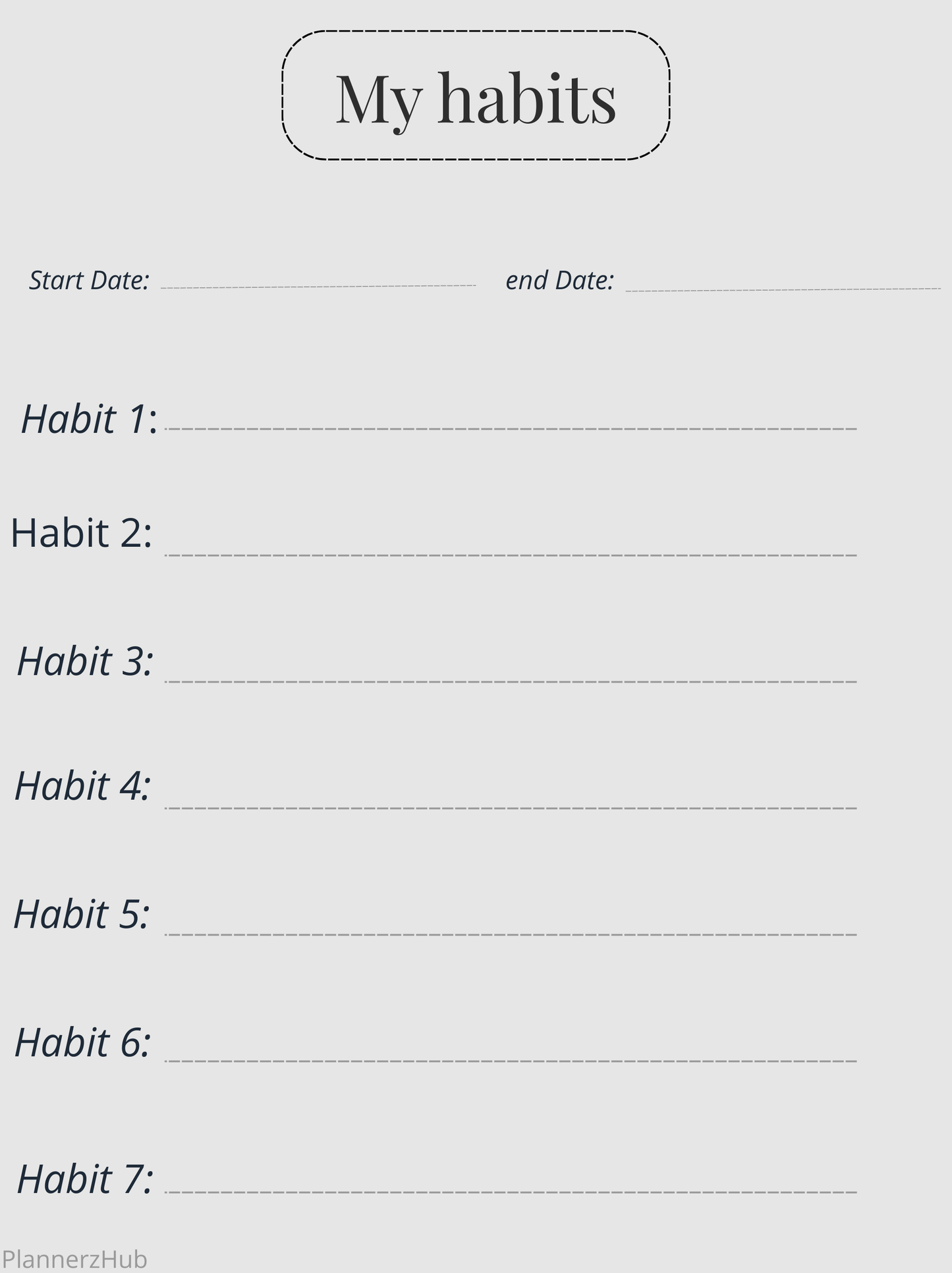 Helpful habit tracker _plannerzhub