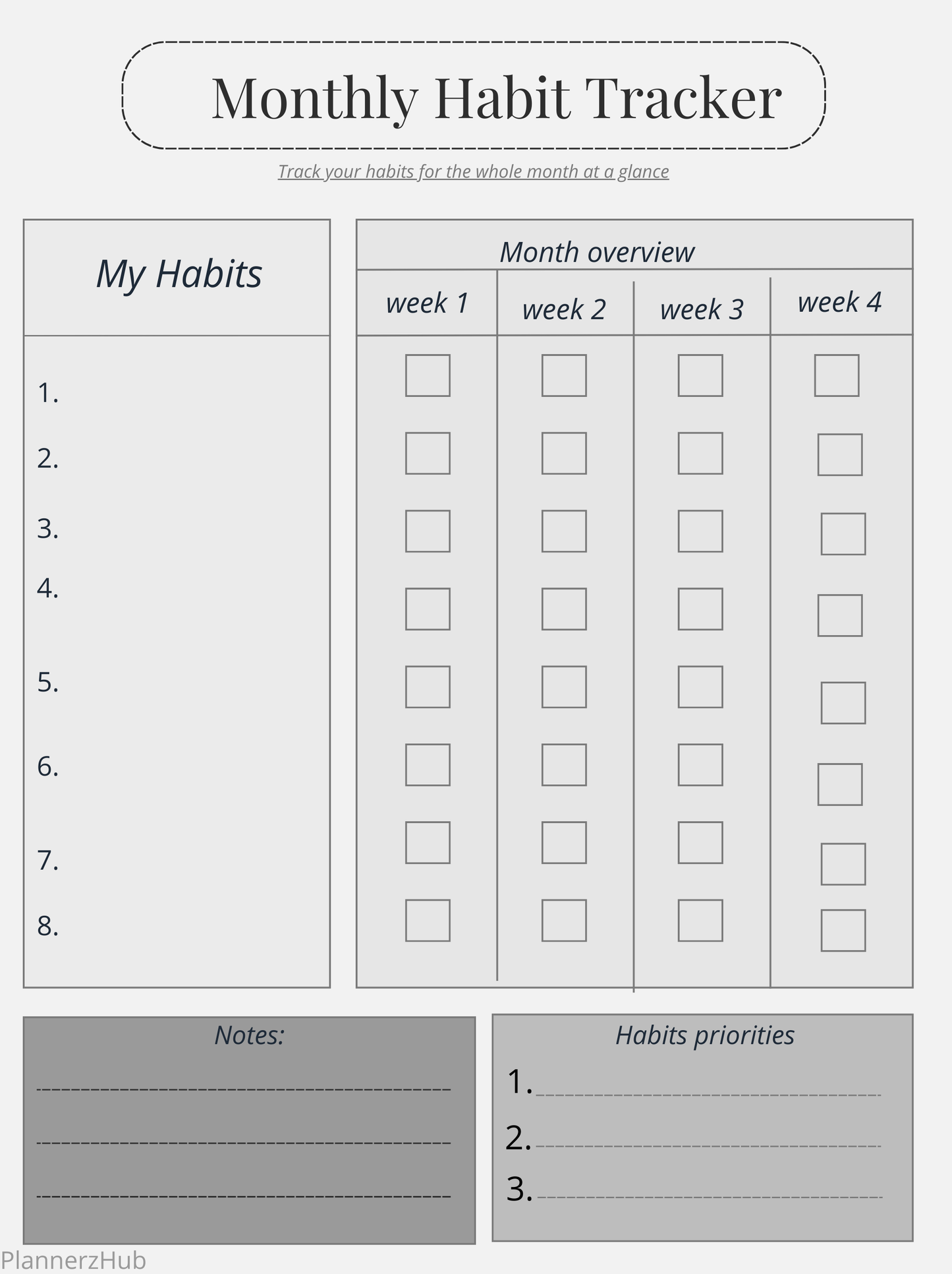 Helpful habit tracker _plannerzhub
